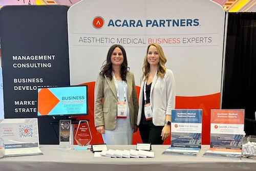 Angela Taylor, VP of Consulting & Practice Development, and Michelle Blydenburg, Director of Business Development at the AmSpa Medical Spa Show 2024